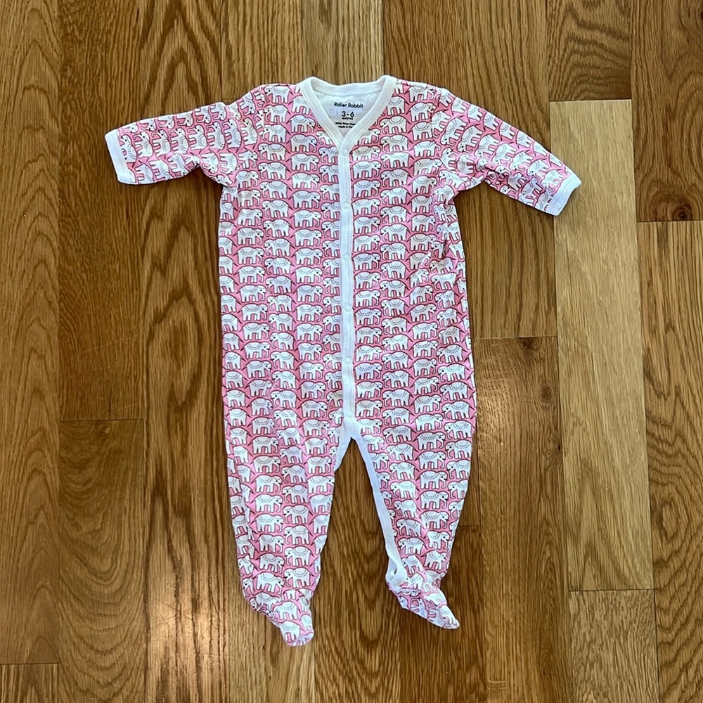 Roller Rabbit Baby Girl Elephant Pink Pajamas
